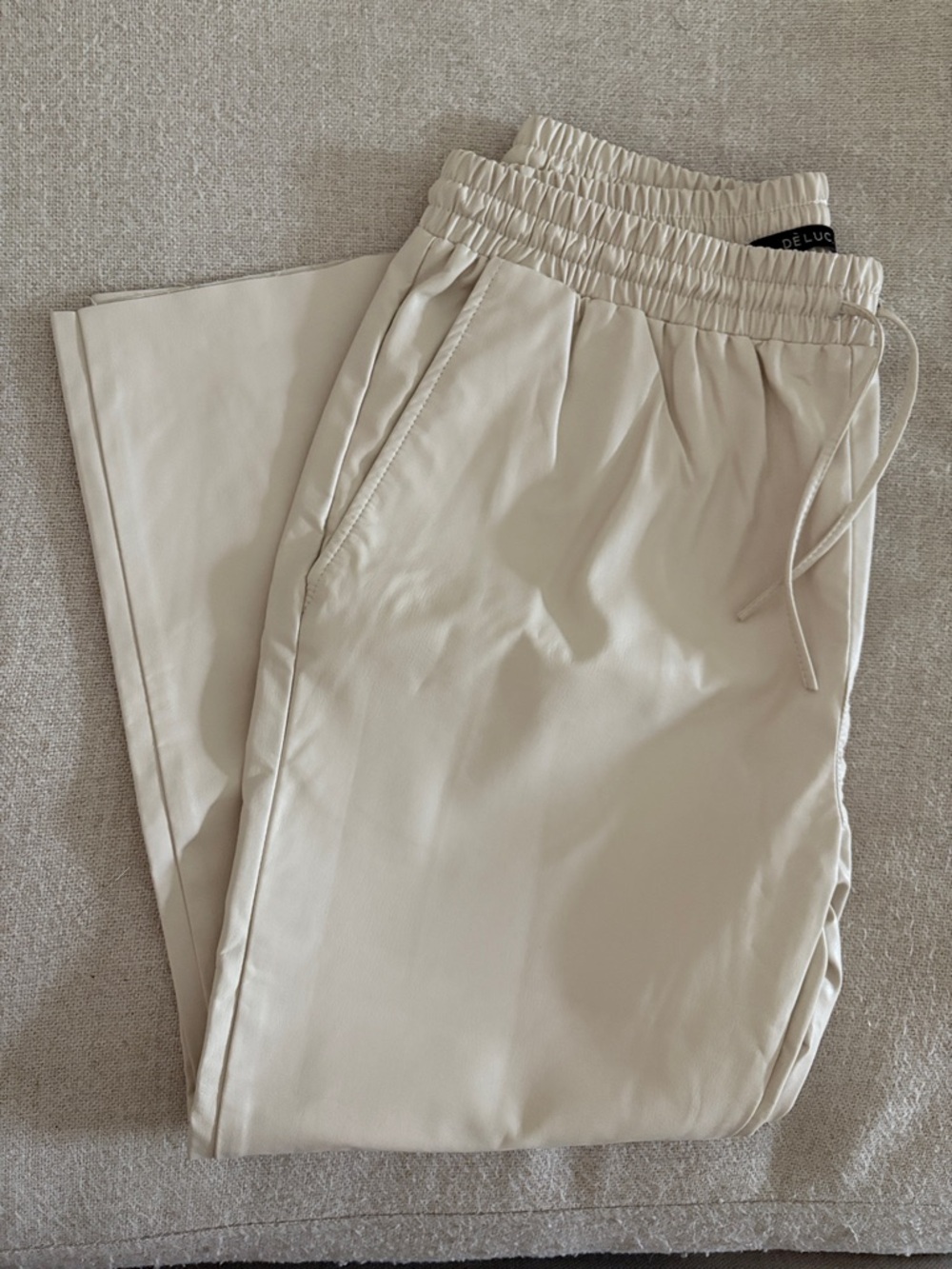 Deluc Cream Leather Pants